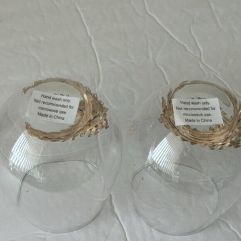 Rachel Zoe 2 Pc Jewel Rhinestone Hamsa Evil Eye Stemless Wine Glasses - Picture 8 of 10